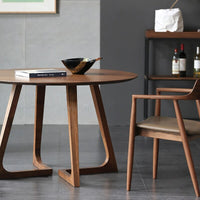 Thumbnail for Japanese Minimalist Round Solid Wood Dining Table