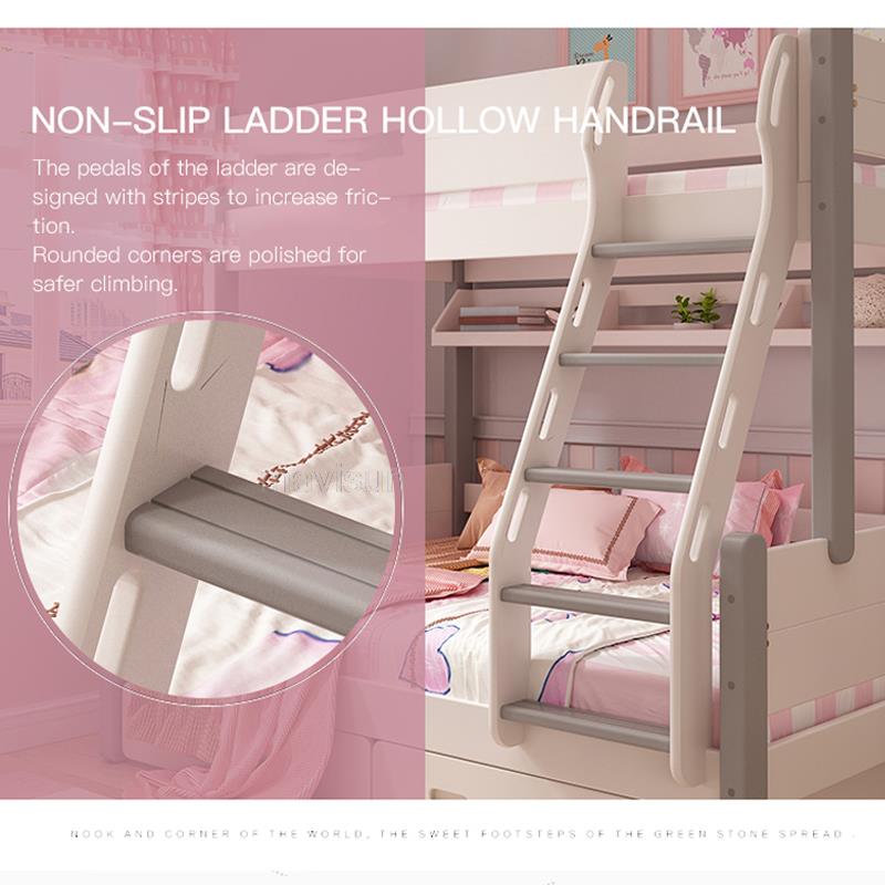 Nordic-Style Children's Bunk Bed with Slide