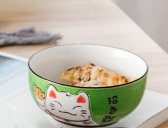 Multi-size Lucky Cat Ceramic Bowl