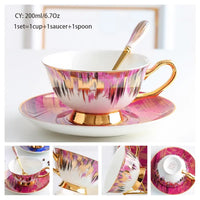 Thumbnail for Europe Bone China Coffee Cup Set with Saucer Spoon 200ml - Casatrail.com