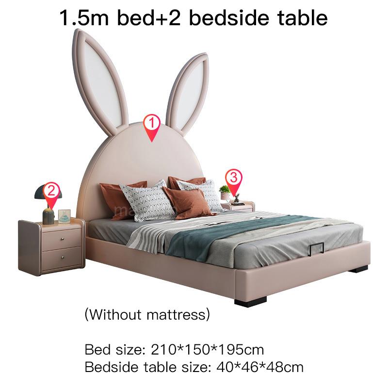 Rabbit Children's Bed Simple Style Solid Wood Bedroom Bed