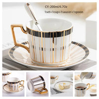 Thumbnail for Europe Bone China Coffee Cup Set with Saucer Spoon 200ml - Casatrail.com