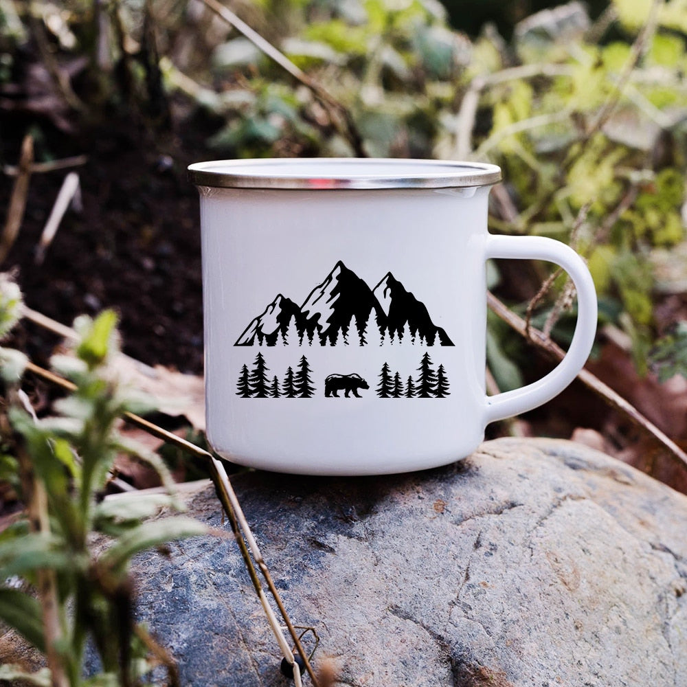 Creative Enamel Coffee Mugs for Outdoor Travel - Casatrail.com