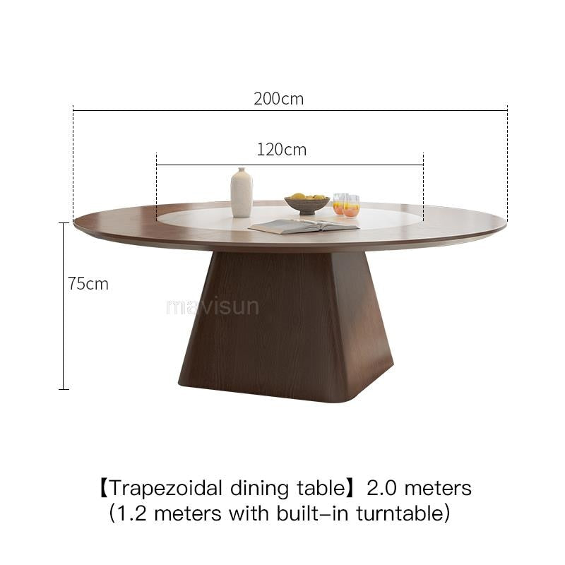 1.8m Solid Wood Round Table with 8 Chairs