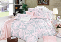 Thumbnail for Lauren Pink Damask 100% Cotton Reversible Comforter Set