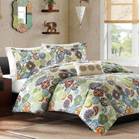 Thumbnail for King size Multi Color Paisley 4 Piece Comforter Set