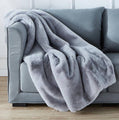 Luxury Chinchilla Faux Fur Throw Blanket