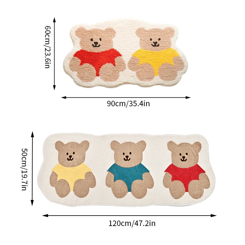 Cute Bear Carpet Children's Bedside Rug