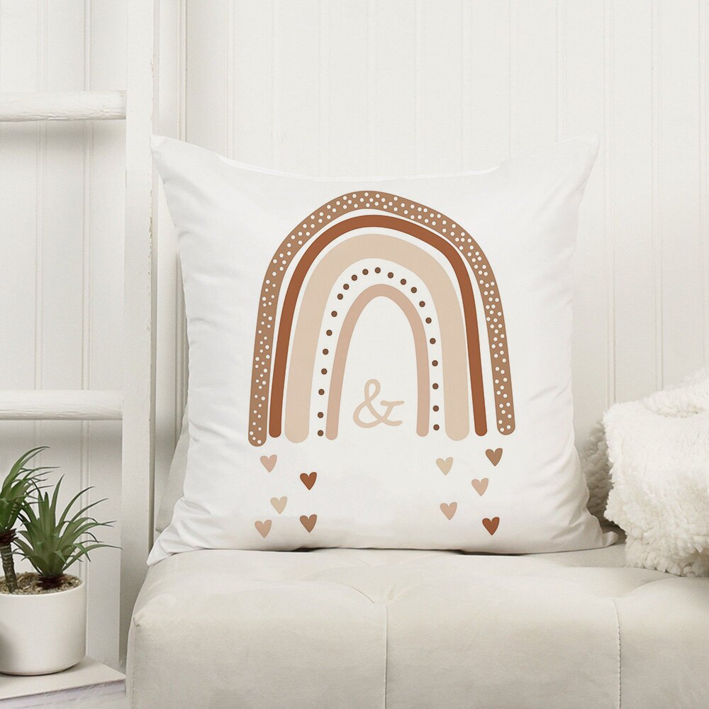 Rainbow Alphabet Print Sofa Cushion Cover - Sea Style