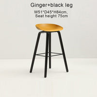 Thumbnail for Counter Kitchen Stool with PP Seat and Beech Wood Legs