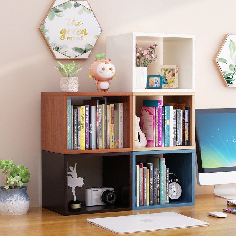 Compact Desk-Top Bookshelf with File Storage