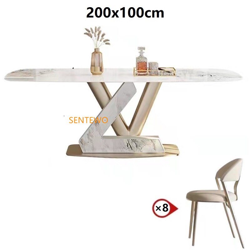 Modern Slate Dining Table Set