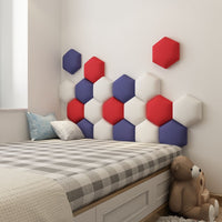 Thumbnail for Hexagonal Headboard Bed Soft Bag Set with 3D Wall Sticker and Tatami
