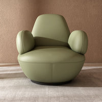 Thumbnail for Nordic Leather Swivel Accent Chair