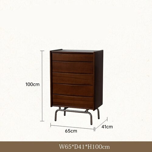 Retro Solid Wood Chest of Drawers with Six Drawers