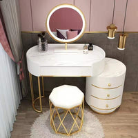 Thumbnail for Dressing Table Set with Mirror with Faux Marble Finish