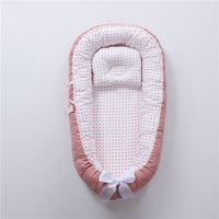 Thumbnail for Newborn Baby Nest Bed Portable Crib Travel Beds with Bumper and Pillow
