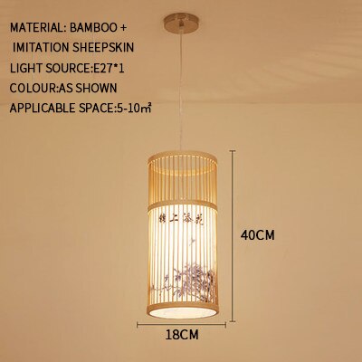 Modern Bamboo Art Chandelier for Bedroom and Dining Room