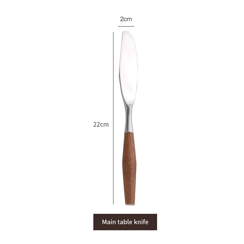 Stainless Steel Flatware Rose Wood Silverware Cutlery Set