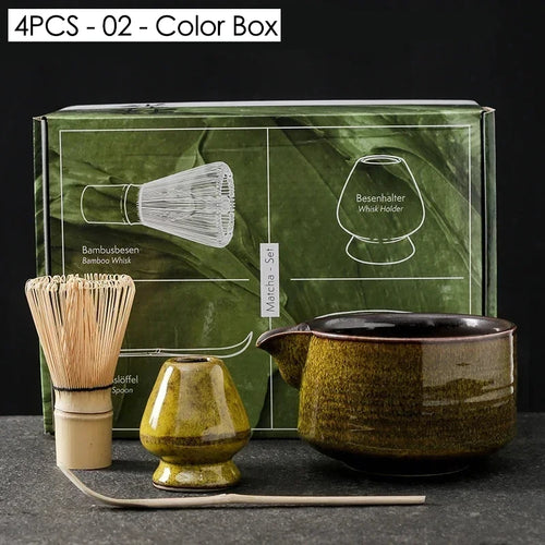 Japanese Matcha Blender Set with Bamboo Whisk Matcha Brush