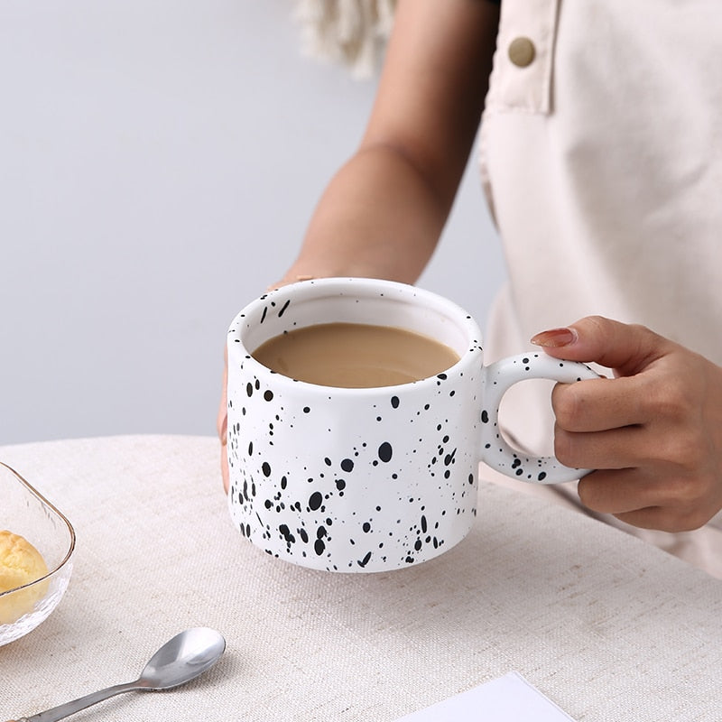 Creative Nordic Handmade Ceramic Coffee Mug with Ring Handle