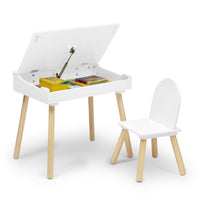 Thumbnail for White Desk and Chair Set for Toddlers