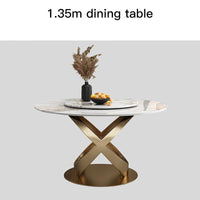Thumbnail for Bright Rock Board Dining Table with Turntable
