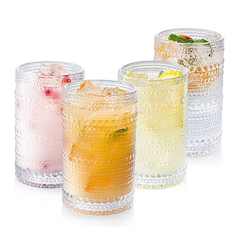 Tall Vintage Crystal Tumblers Set for Iced Beverages