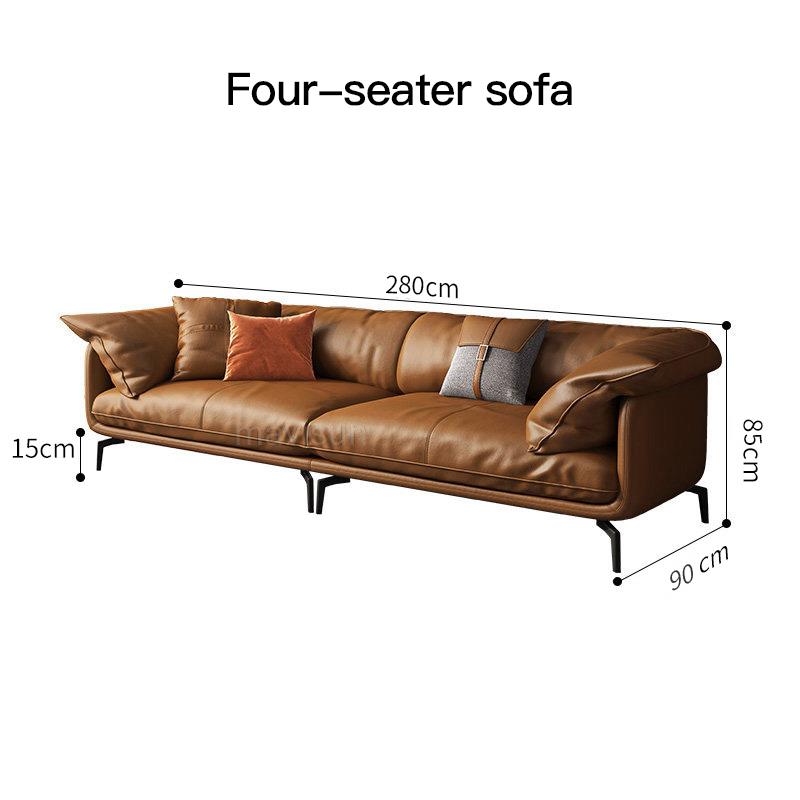 Italian Minimalist Leather Sofa