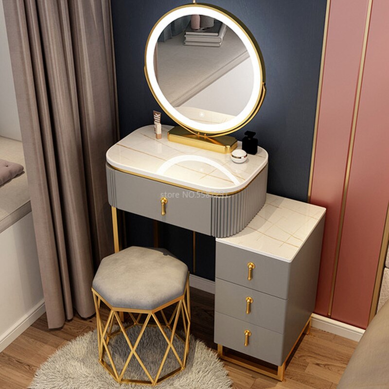 Makeup Vanity Dressing Table Set with Mirror and Storage
