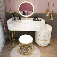 Thumbnail for Dressing Table Set with Mirror with Faux Marble Finish