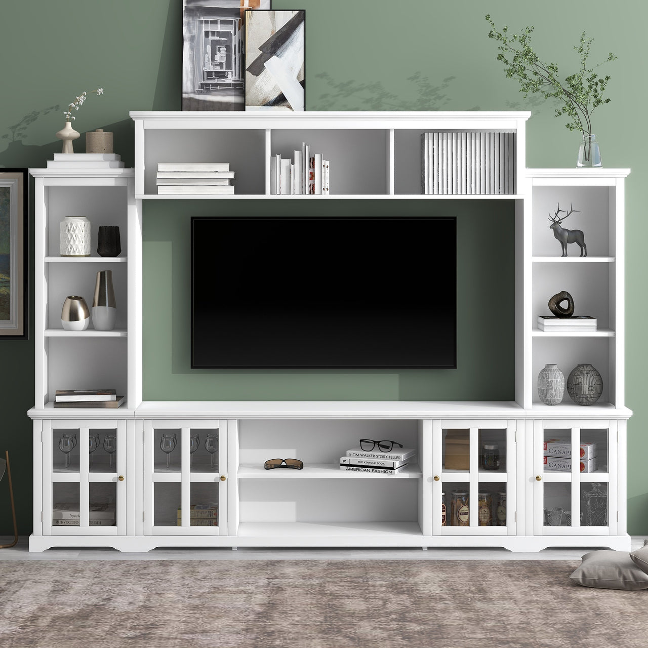 Minimalist Entertainment Wall Unit for TVs Up to 70"