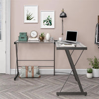 Thumbnail for Ameriwood Glass L-Shaped Computer Desk