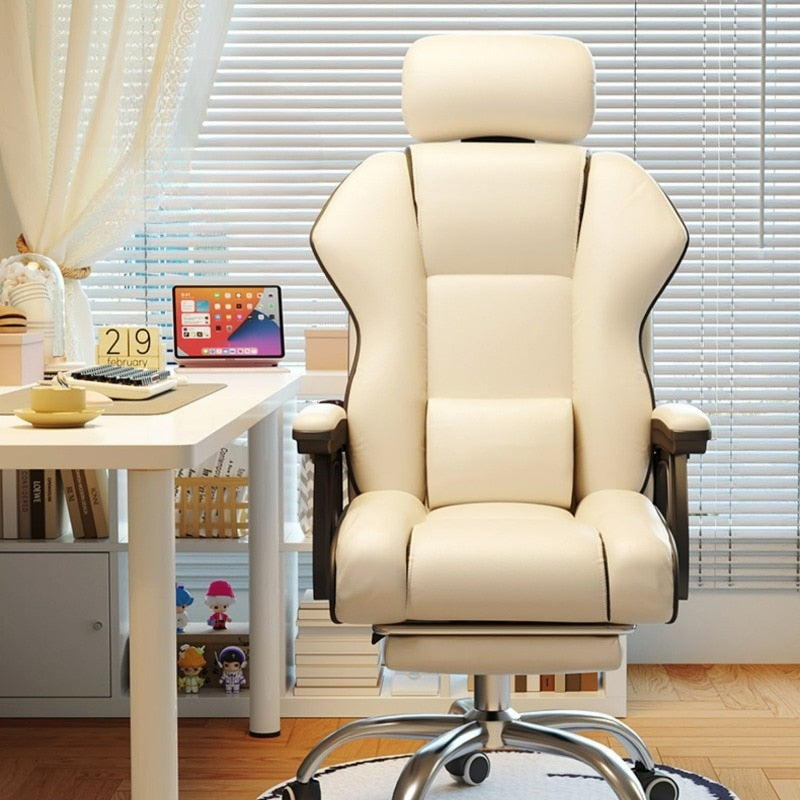 Reclining Leather Ergonomic Office Chair