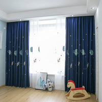 Thumbnail for Outer Space Planet Blackout Curtains with Thick Fabric