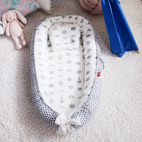 Thumbnail for Newborn Baby Nest Bed Portable Crib Travel Beds with Bumper and Pillow