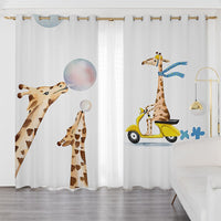 Thumbnail for Custom Nordic Blackout Curtain with Cute Cartoon Rabbit and Stars