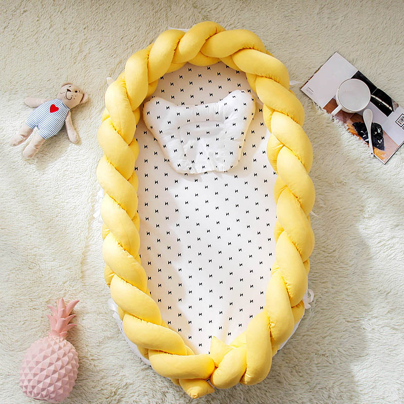Portable Knot Baby Crib with Pillow Sleeping Nest