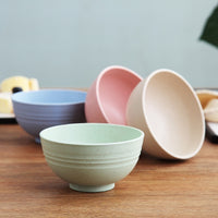 Thumbnail for Set of 4 Unbreakable Wheat Straw Salad Mixing Bowls