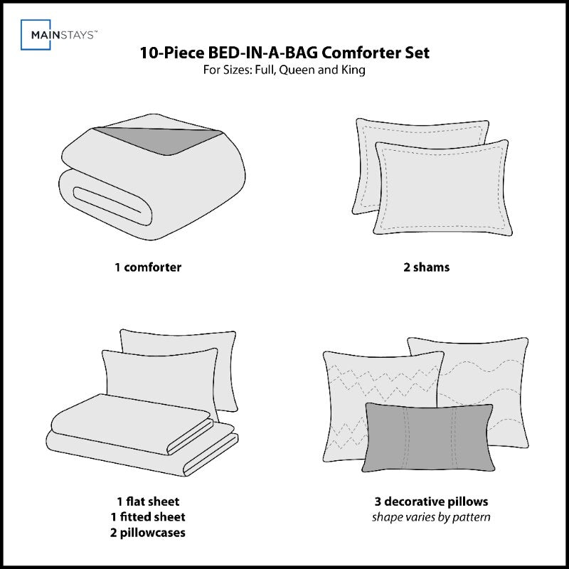 Teal Medallion Bed in a Bag Comforter Set - 10 Pieces