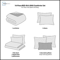 Thumbnail for Teal Medallion Bed in a Bag Comforter Set - 10 Pieces