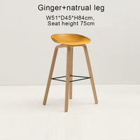 Thumbnail for Counter Kitchen Stool with PP Seat and Beech Wood Legs