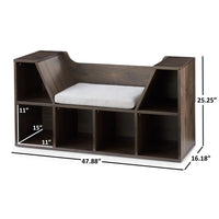 Thumbnail for Kids Reading Nook with Dark Chestnut Storage Bookcase