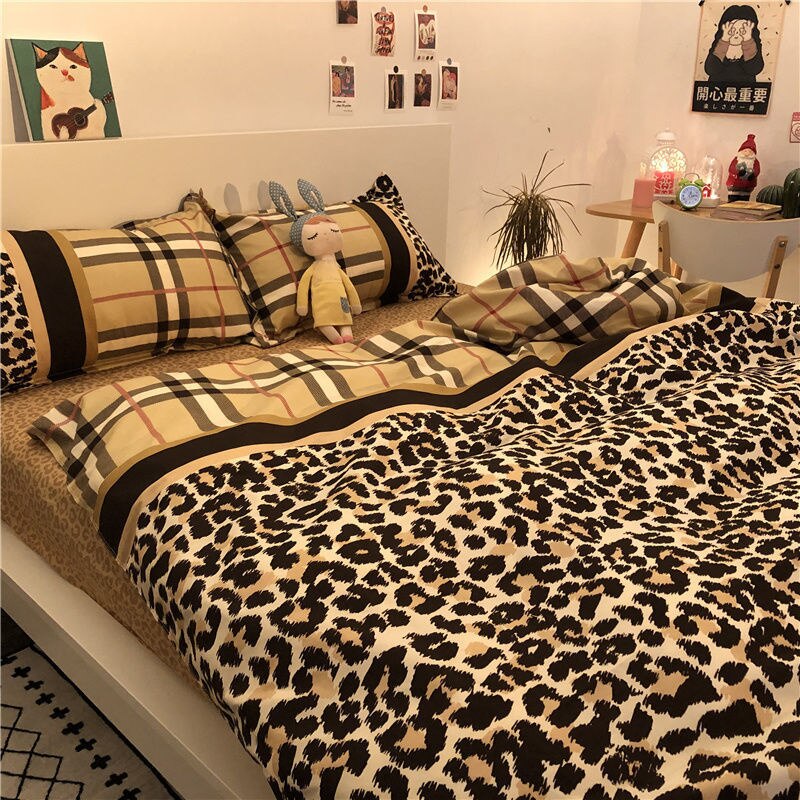 Simple Leopard Pattern Quilt Cover Bedding Sets