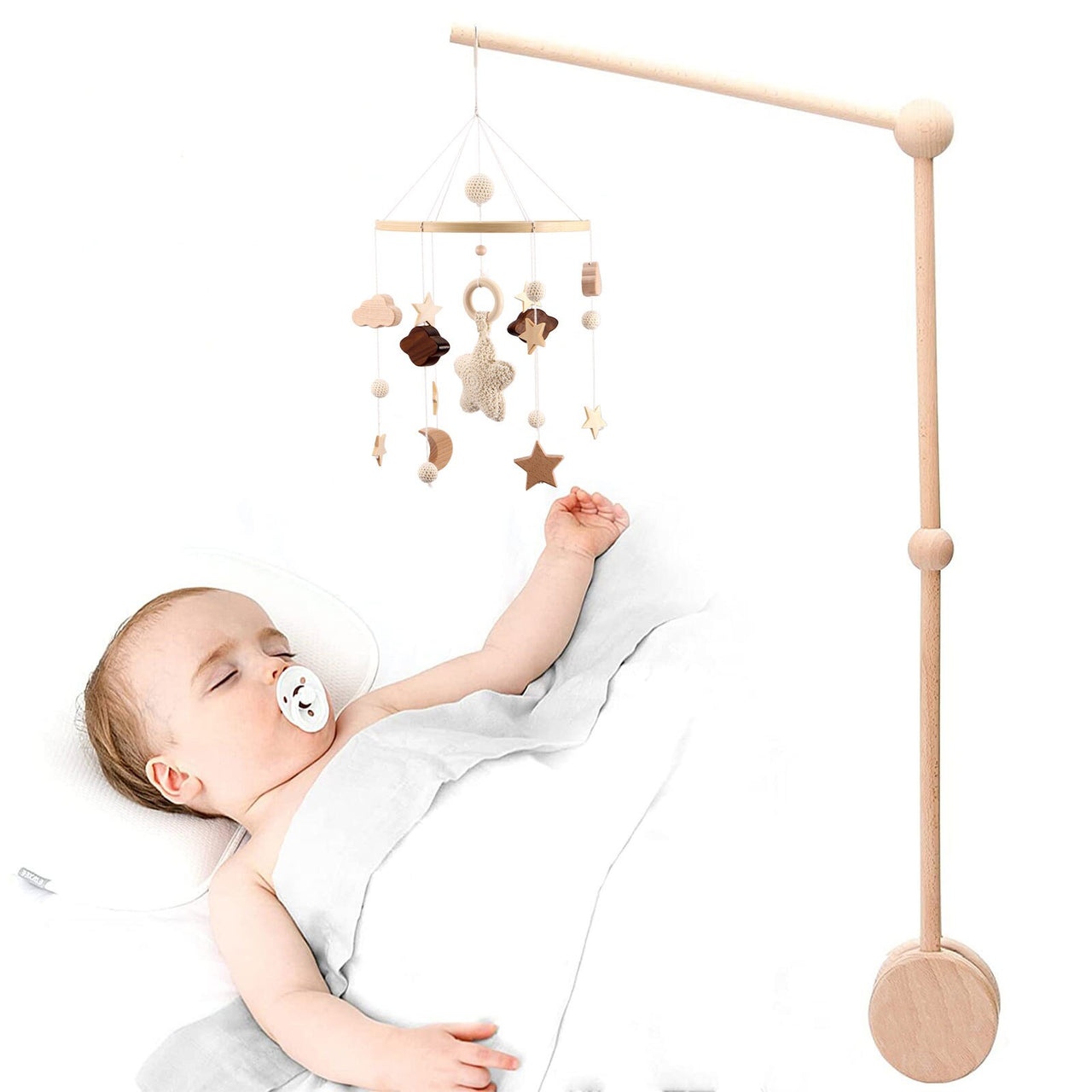 Wooden Baby Crib Mobile - Boho Style