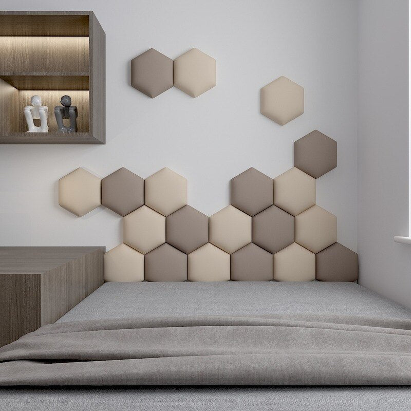Hexagonal Bed Headboard 3D Wall Stickers