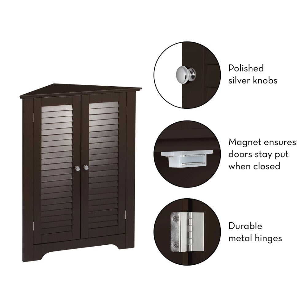 Ellsworth Collection 3Shelf Corner Storage Espresso Home Fur