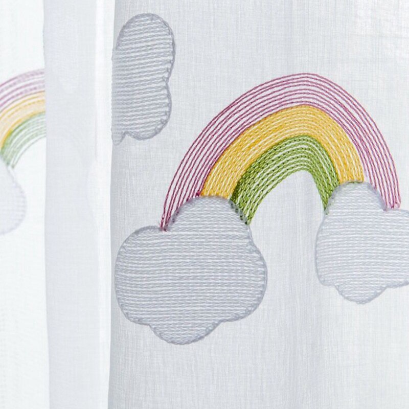Rainbow Clouds Embroidered Tulle Curtains