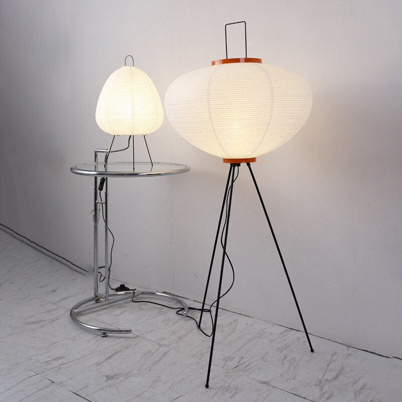 Japanese Wabi Sabi Handmade Rice Paper Floor Lamp for Living Room and Bedroom