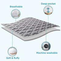 Thumbnail for Thick Quilted Mattress Cover, Double Bed Sheet with Elastic Band
